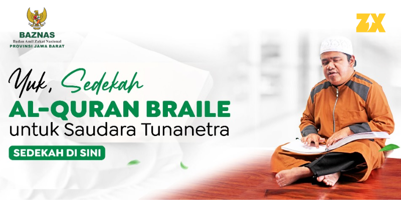 Sedekah Bantu Santri Tunanetra Belajar Quran